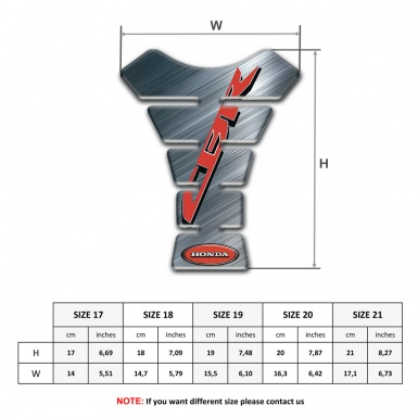 Honda Tank Protector Polished Metal Effect CBR Logo 