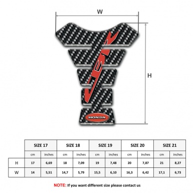 Honda Tank Protector Metal carbon Style CBR Logo 
