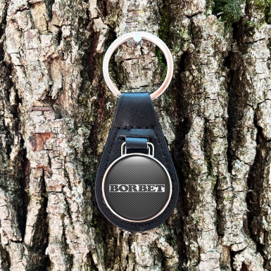 Borbet Keychain Leather Carbon Logo Design
