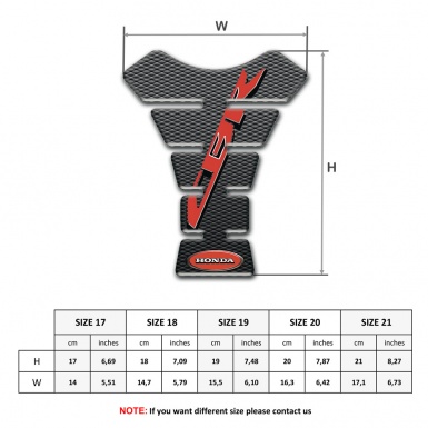 Honda Tank Pad Protector Dark Rough Surface Effect CBR style 