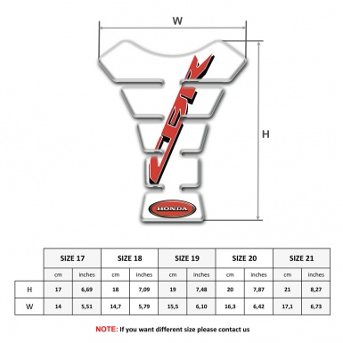 Honda Tank Pad Protector White Style CBR Logo 