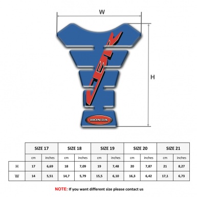 Honda Tank Fuse Blue Style Red CBR Logo 