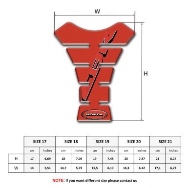 Honda Tank Pad Motorbike Red vPrint CBR Style 