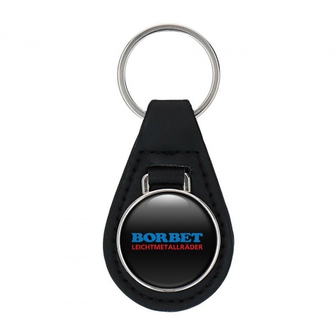 Borbet Key Fob Leather Navy Red Design Logo