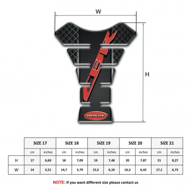 Honda Tank Guard Pads Dark Mesh Base CBR Style 