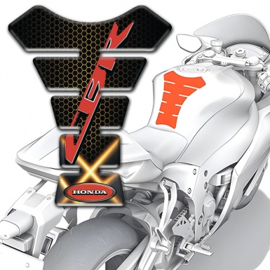 Honda Tank Fuse Dark Base with Crossed Orange Lights Design CBR Logo 