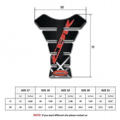 Honda Tank Pad Motorbike Crossed White Lights Design CBR Logo 