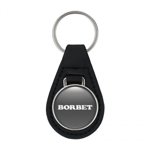 Borbet Key Fob Leather Carbon Design Logo