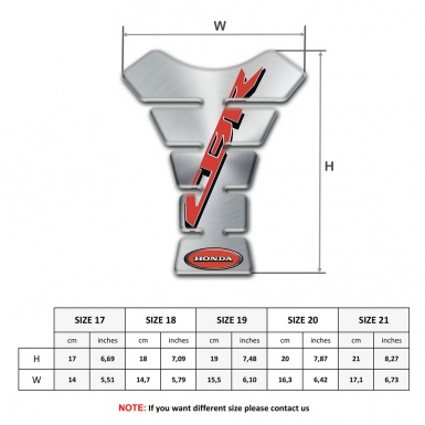 Honda Tank Guard Pads Silver Design and Red Cbr Logo 