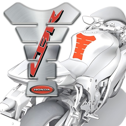 Honda Tank Guard Pads Silver Design and Red Cbr Logo 
