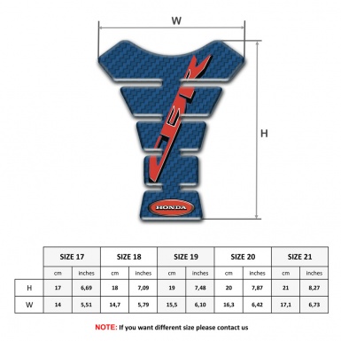 Honda Tank Pad Protector Navy Blue Carbon Design  And CBR Logo 
