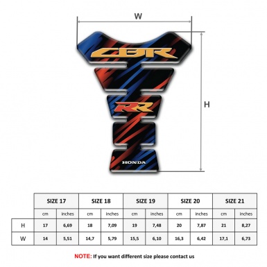 Honda Tank Fuse Silicone Sticker CBR RR Edition 
