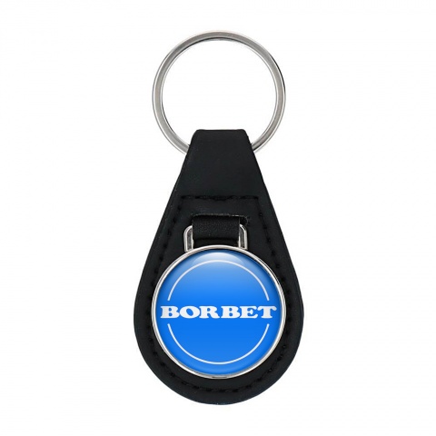 Borbet Leather Keychain Navy White Design