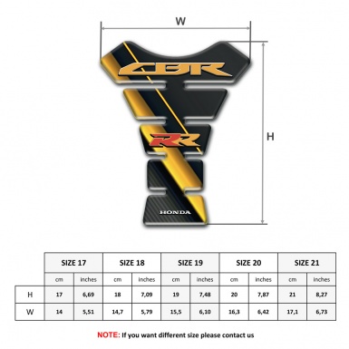 Honda Tank Protector Diagonal Yellow Bands Design CBR RR logo 