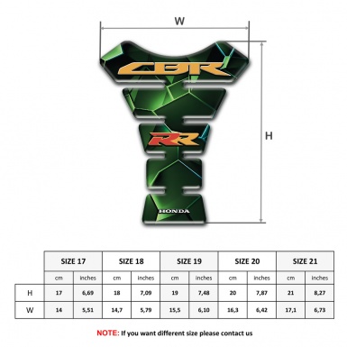 Honda Tank Pad Motorbike Dark Green Details Style CBR RR Edition 