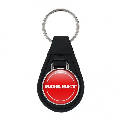 Borbet Leather Keychain Red White Design