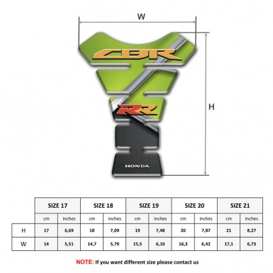 Honda Tank Guard Pads Black Green Print CBR RR Logo 