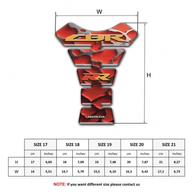 Honda Tank Fuse Red Ornaments Style CBR RR Edition 