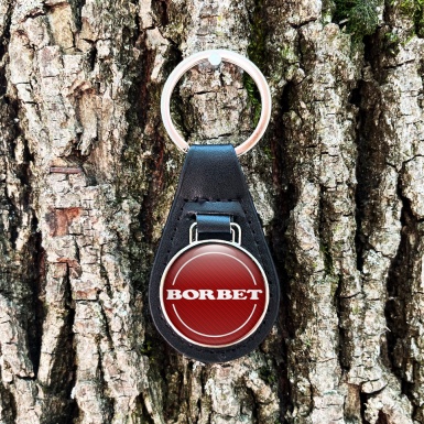 Borbet Leather Keychain Red Carbon Design