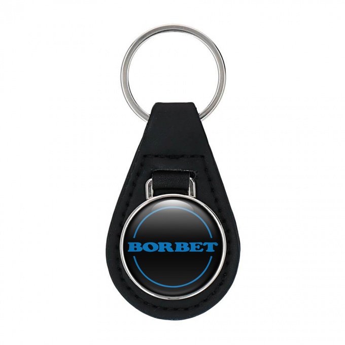 Borbet Keyring Holder Leather Black Navy Design
