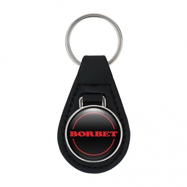 Borbet Keyring Holder Leather Black Red Design