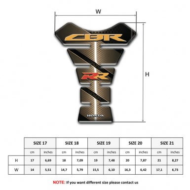 Honda Tank Guard Pads CBR RR Style Bronze Design Model 