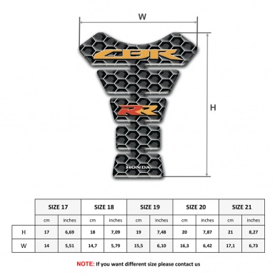 Honda Tank Pad Protector Steel Honeycomb base effect CBR RR Logo 