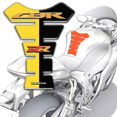 Honda  Tank Pad Motorbike Black Yellow Halves Base RR edition 
