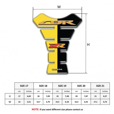 Honda  Tank Pad Motorbike Black Yellow Halves Base RR edition 