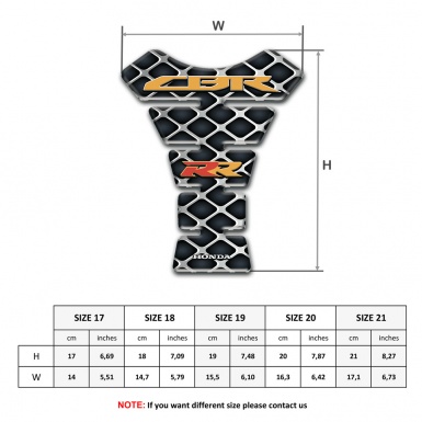 Honda Tank Protector Large Grid Edition RR logo 
