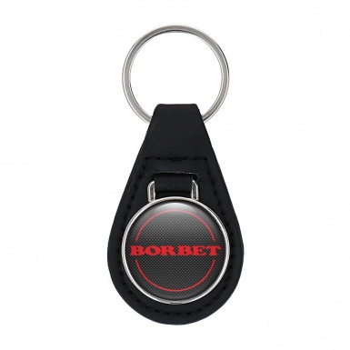 Borbet Key Fob Leather Carbon Red Design