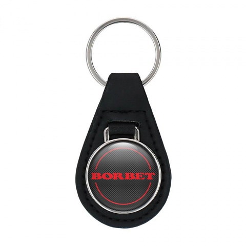 Borbet Key Fob Leather Carbon Red Design