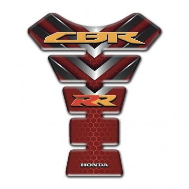 Honda Tank Pad Protector Red Base with Silver V Shape Details Design RR Style 