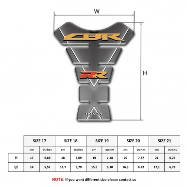Honda Tank Fuse Gray Base Print CBR RR logo 