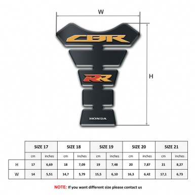 Honda Tank Pad Motorbikev Graphite base CBR RR logo 