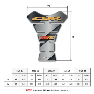 Honda Tank Protector Grey Diagonal Tape Base CBR RR LOgo 