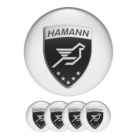 Hamann Domed Stickers Wheel Center Cap Black Badge