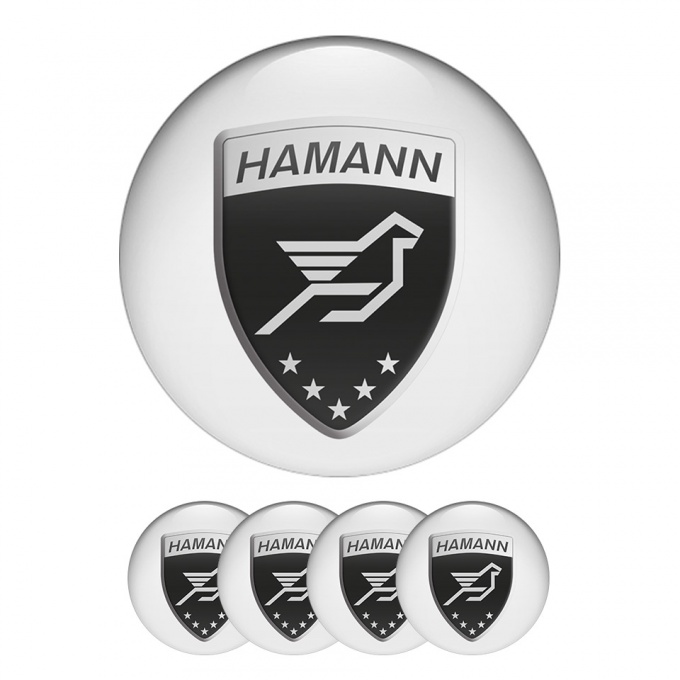 Hamann Domed Stickers Wheel Center Cap Black Badge