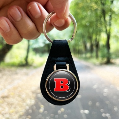 Brabus Key Fob Leather Black Red Design