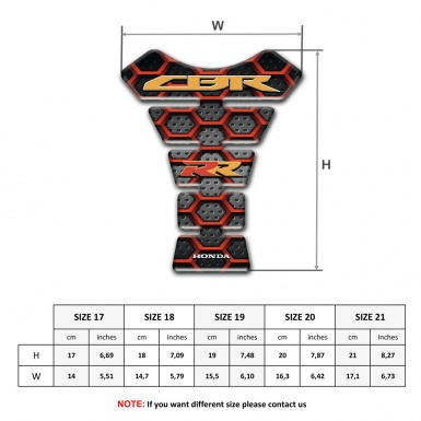 Honda Tank Pad Protector Hexa Figures design CBR RR Logo 