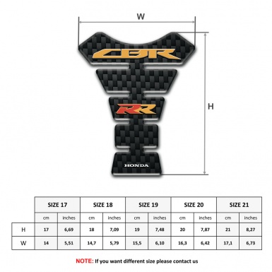 Honda Tank Protector Black Fibers Base CBR RR logo 