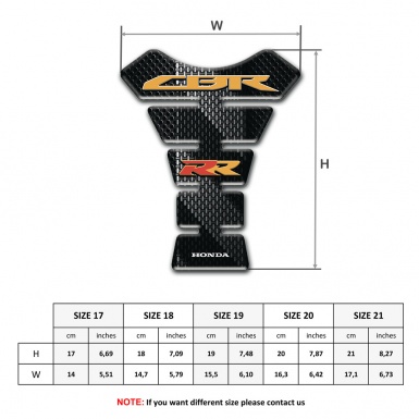 Honda Tank Pad Motorbike Grey Black tape base CBR RR Logo 