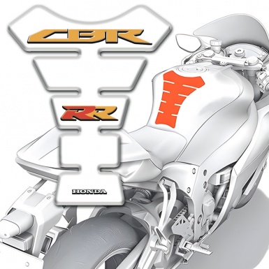Honda Tank Guard Pads White Base CBR RR logo 