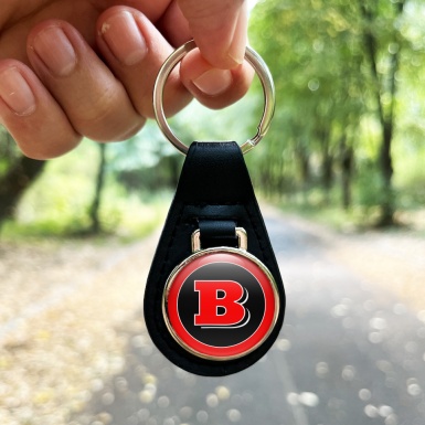 Brabus Key Chain Leather Black Red Design
