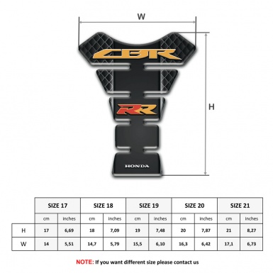 Honda Tank Guard Pads dark Mesh motif Cbr RR logo 