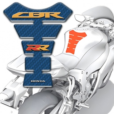 Honda Tank Pad Protector Navy Blue carbon Style CBR RR Logo 