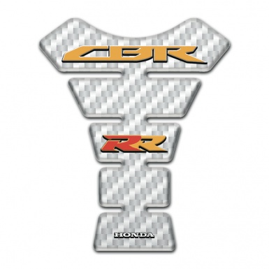 Honda Tank Pad Motorbike White Carbon Style CBR RR Logo 