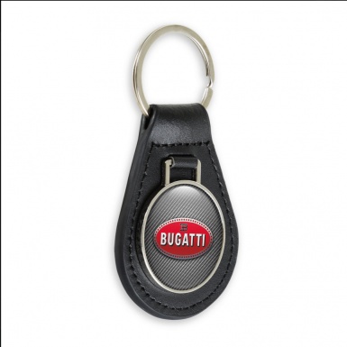 Bugatti Key Fob Leather Carbon Red Design