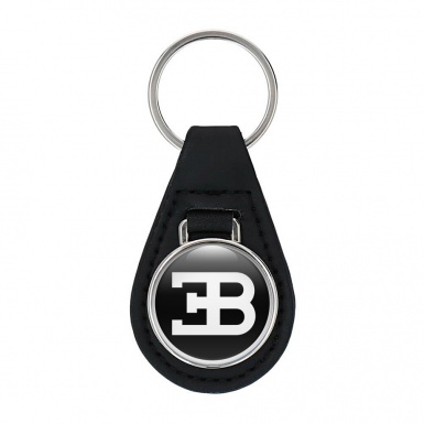 Bugatti Key Chain Leather Black Classic Design
