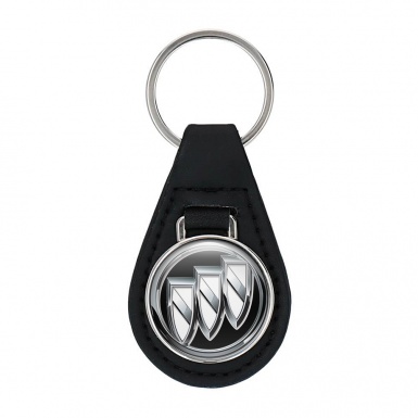 Buick Key Fob Leather Black Classic White Logo